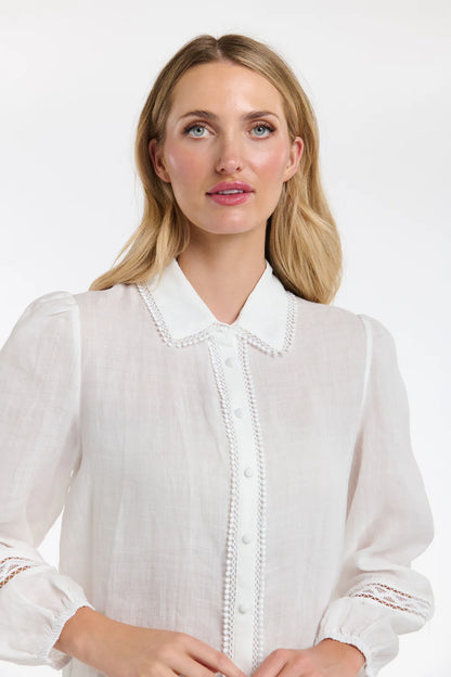 Elodie Lace Shirt - White