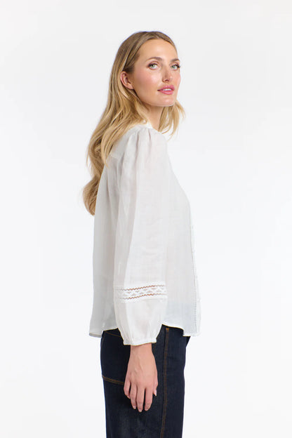 Elodie Lace Shirt - White