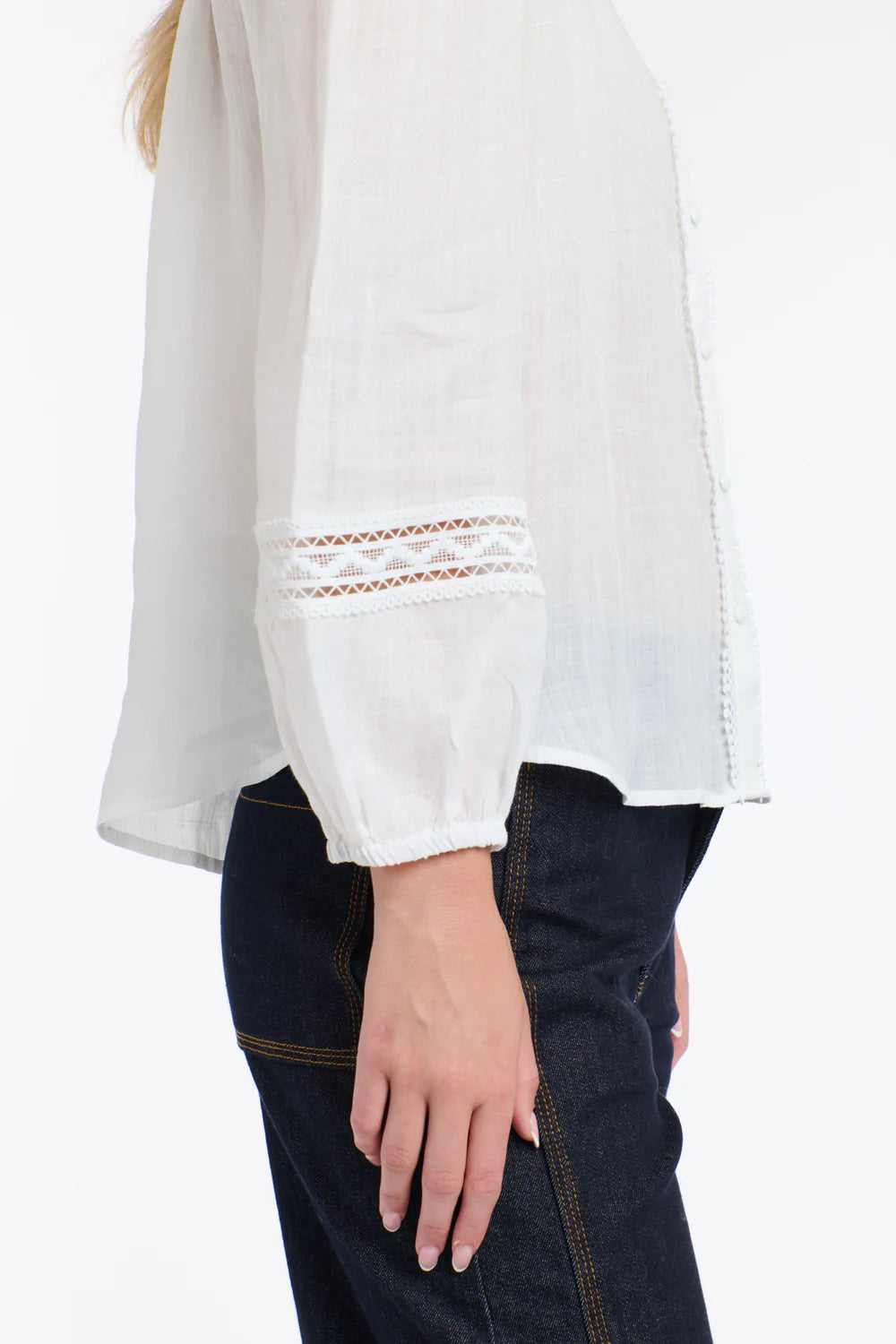 Elodie Lace Shirt - White
