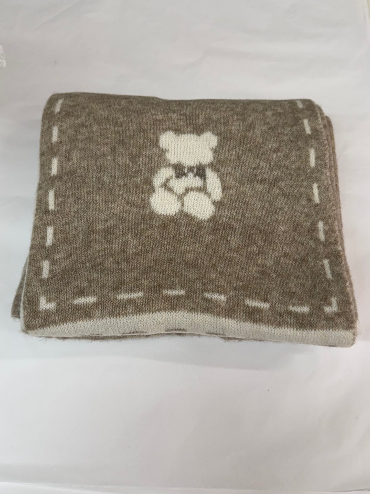 Teddy Bear Knit Blanket