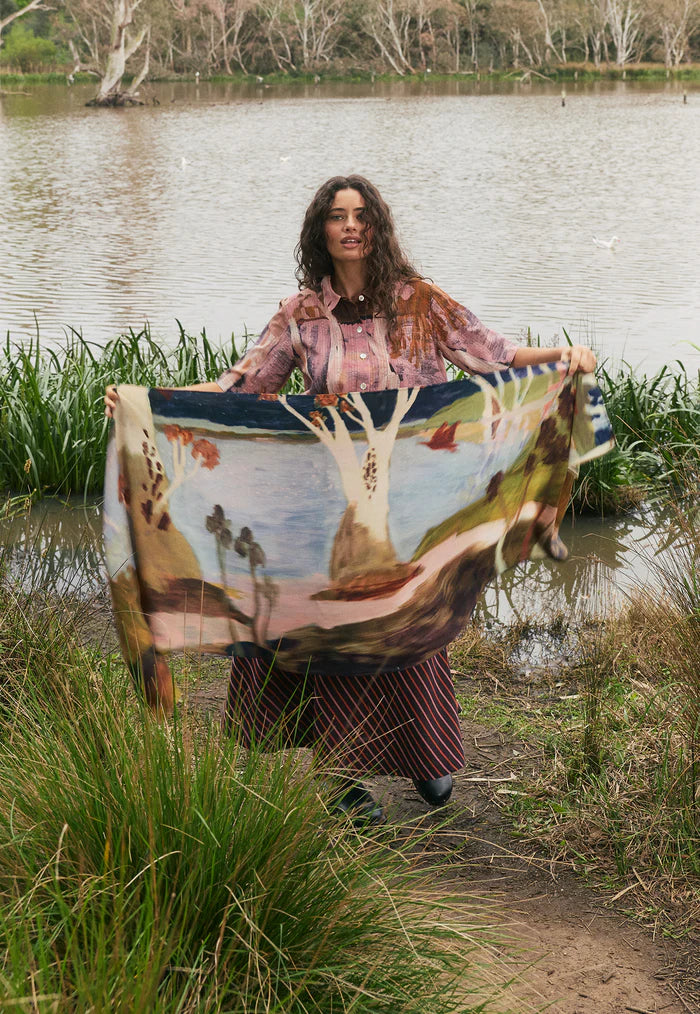 Nancybird Wool Scarf - Night Herons