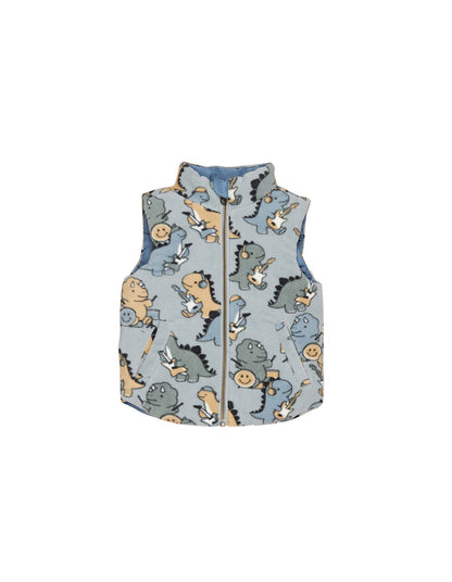 Huxbaby Dino Band Reversible Fleece Vest