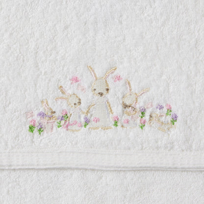 Bunny Garden Bath Towel & Face Washer