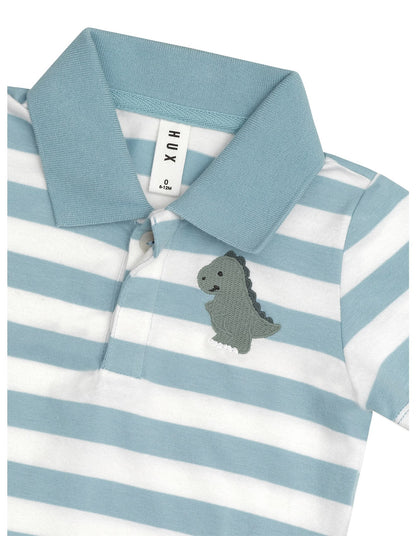 Huxbaby T-Rex Stripe Polo Shirt