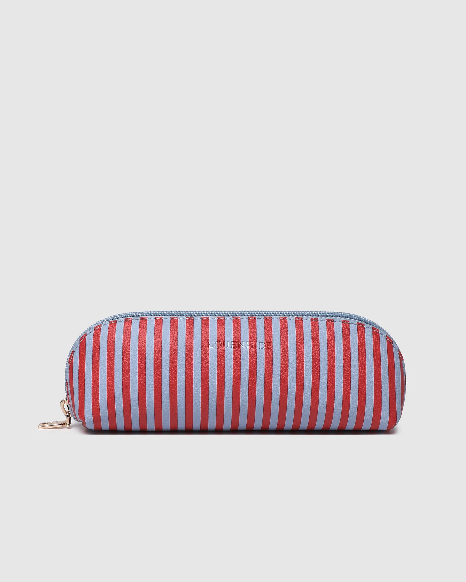 Louenhide Jayne Stripe Makeup Bag - Red/Sky Blue
