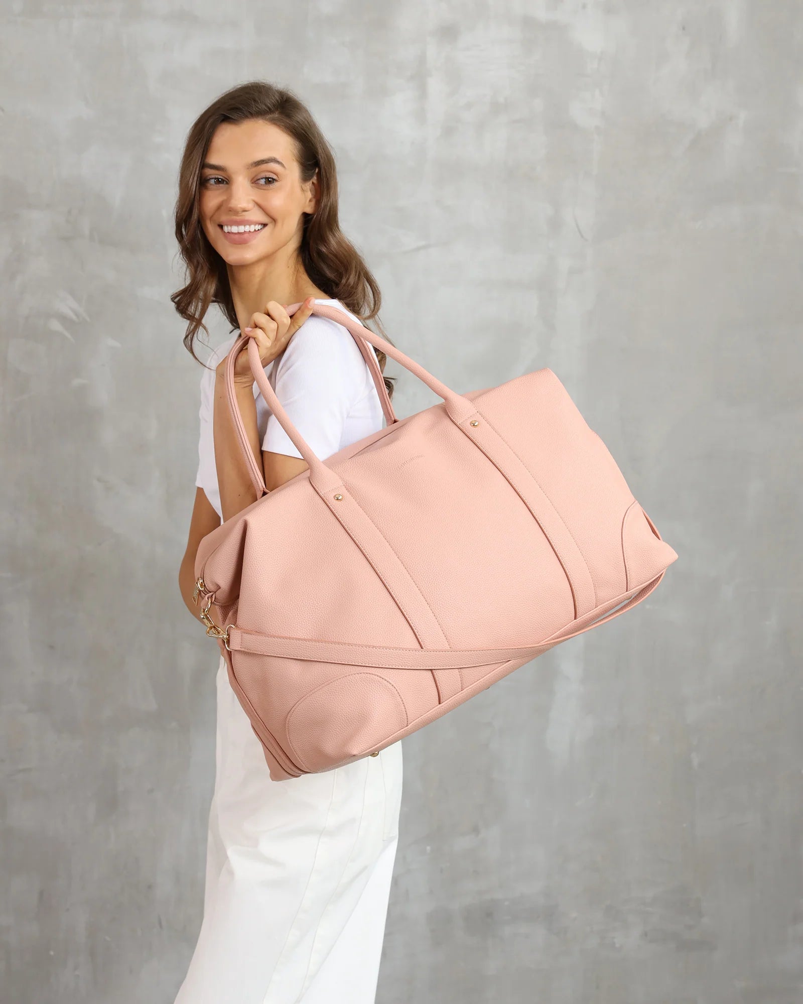 Louenhide Alexis Stripe Weekender Travel Bag - Blush Stripe