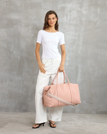 Louenhide Alexis Stripe Weekender Travel Bag - Blush Stripe