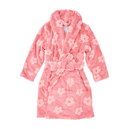 Kids Bath Robe - Embossed Flower