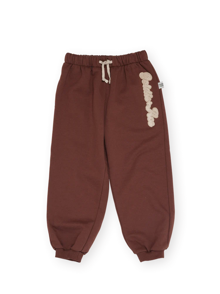 Comfy Chestnut Embroidered Sweatpants