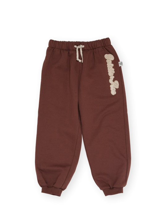 Comfy Chestnut Embroidered Sweatpants