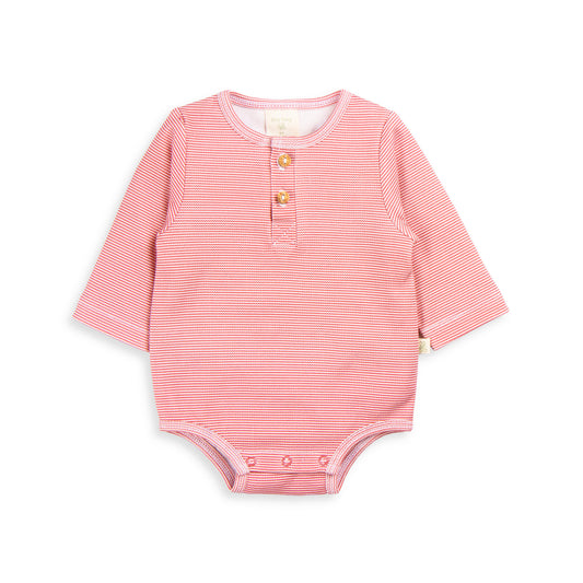 Cedar Stripes Long Sleeve Henley Bodysuit