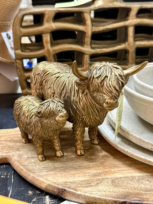 Highland Cow & Calf Figurine