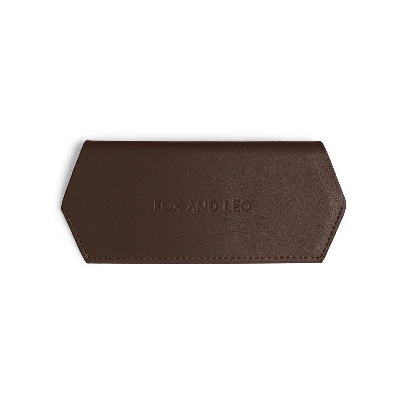 Fox & Leo Slimline Glasses Case - Chocolate