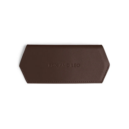 Fox & Leo Slimline Glasses Case - Chocolate