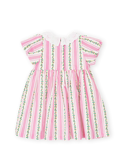 Antique Stripe Strawberry Flo Smocked Dress