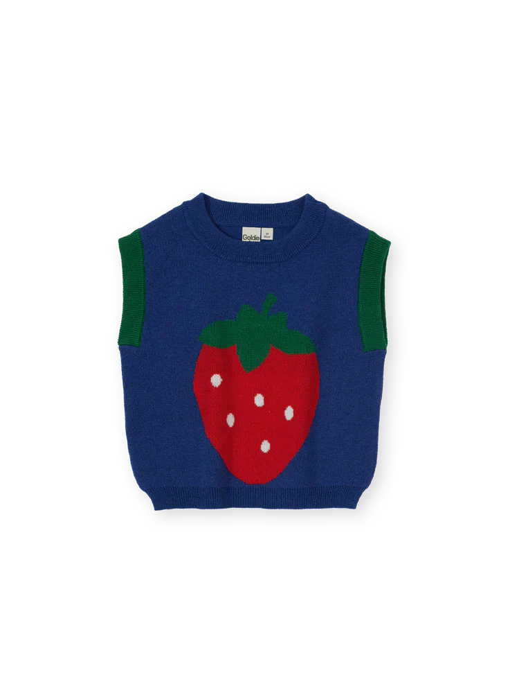Goldie + Ace Jumbo Strawberry Knit Vest