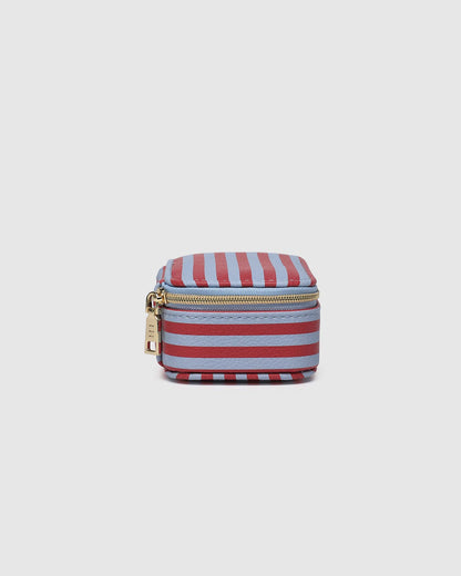 Louenhide Suzie Stripe Jewellery Box - Red/Sky Blue