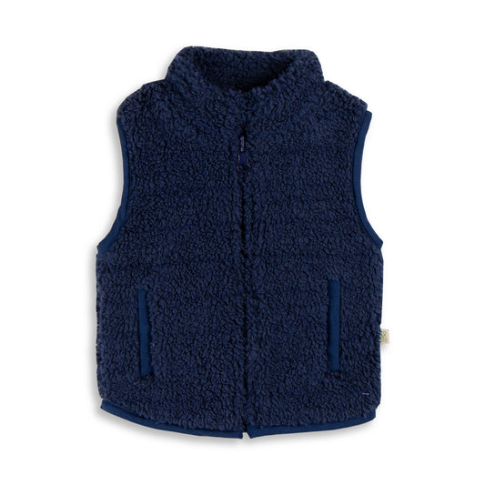 Indigo Faux Lambswool Vest