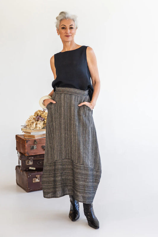 Eva's Sunday Eadie Skirt - Raven Stripe