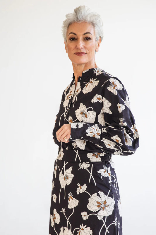 Eva's Sunday Posie Blouse - Fragile Bloom Liberty