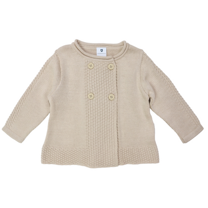 Korango Double Breasted Textured Knit Jacket | Tapioca
