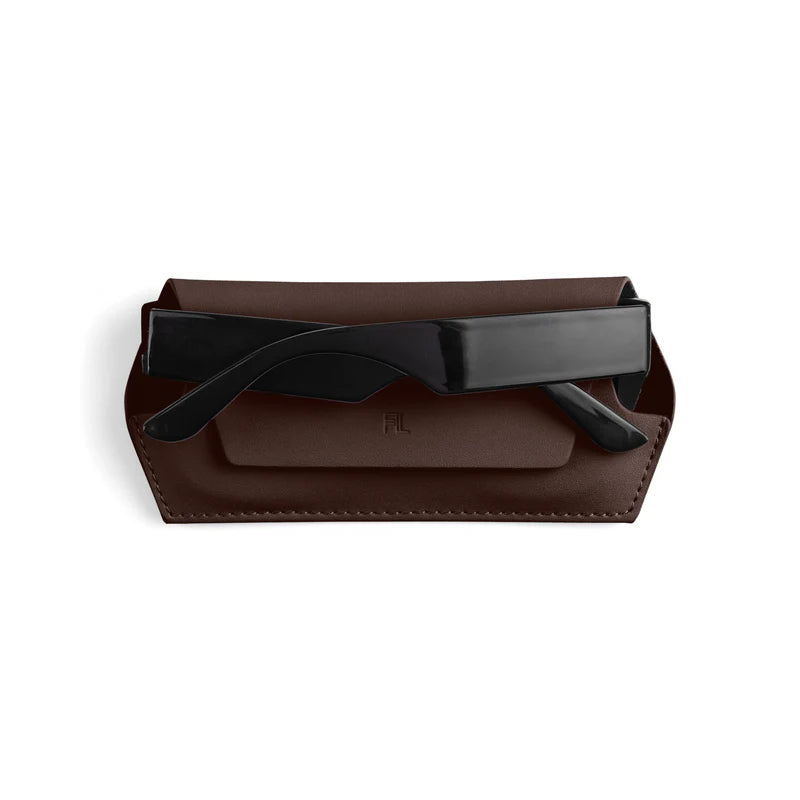 Fox & Leo Slimline Glasses Case - Chocolate