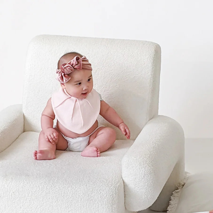 Waterproof Bandana Bib - Pink Waffle