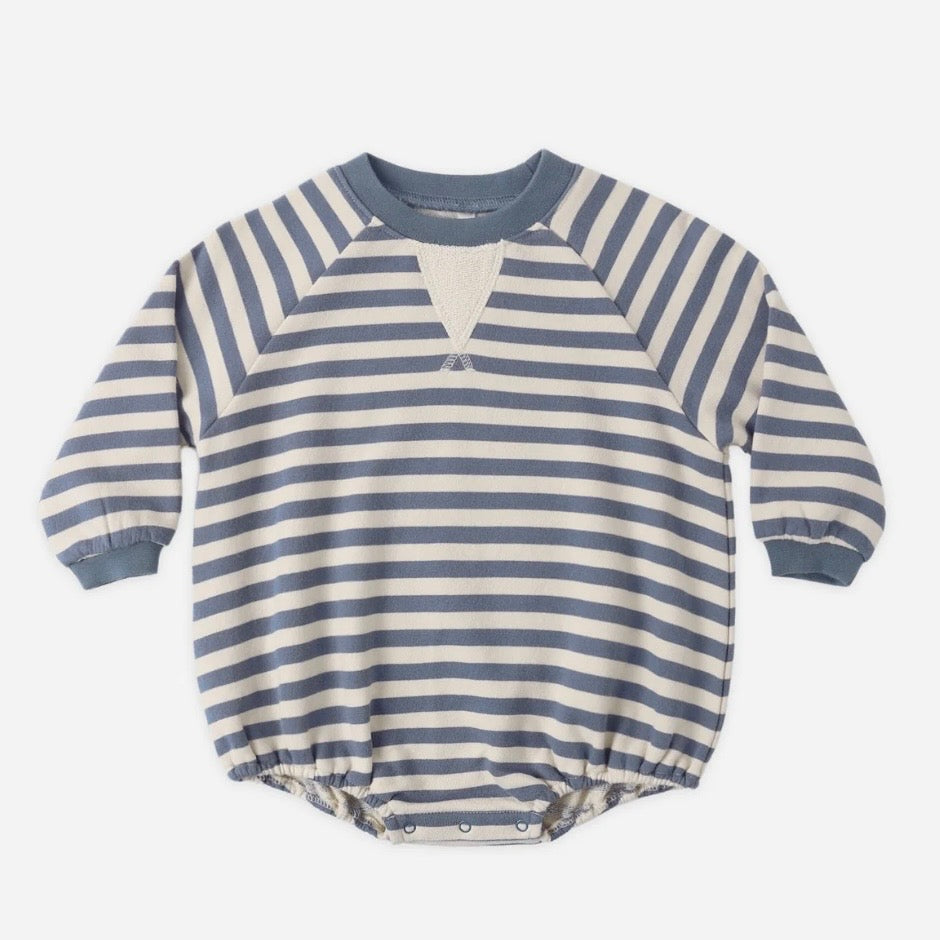 Crewneck Romper - Marine Stripe