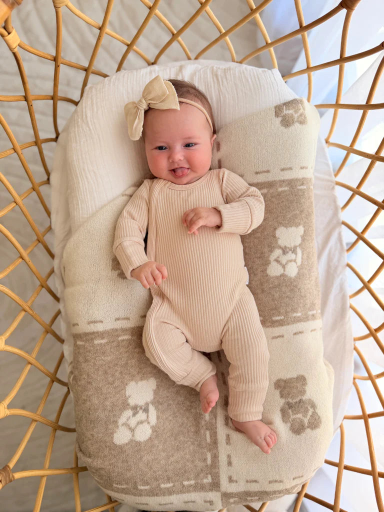 Teddy Bear Knit Blanket