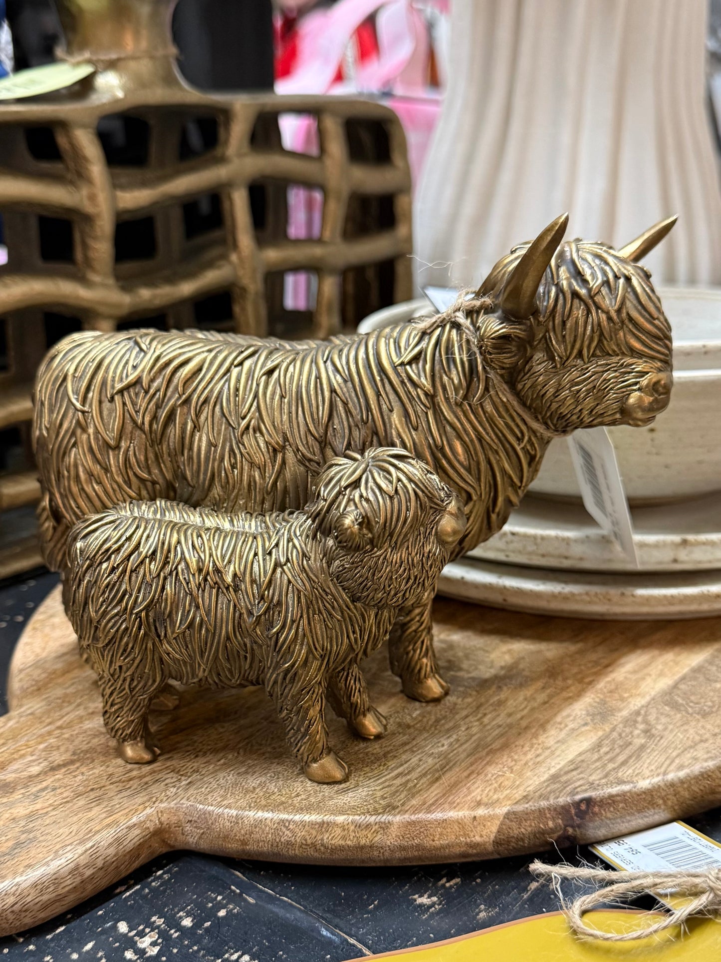 Highland Cow & Calf Figurine
