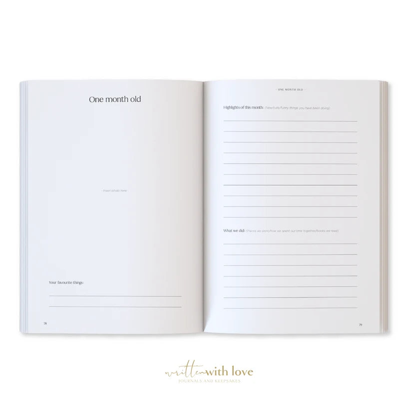 Baby Memory Book with Keepsake Box – Oatmeal Linen
