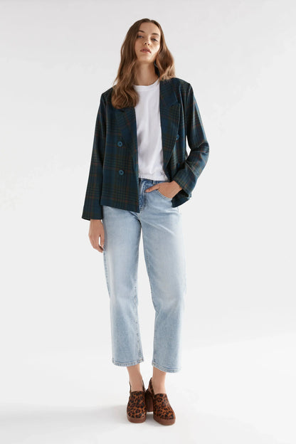 Elk Seine Jacket | Teal Plaid