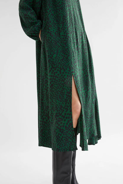 Elk Dega Dress | Green Sinda Print