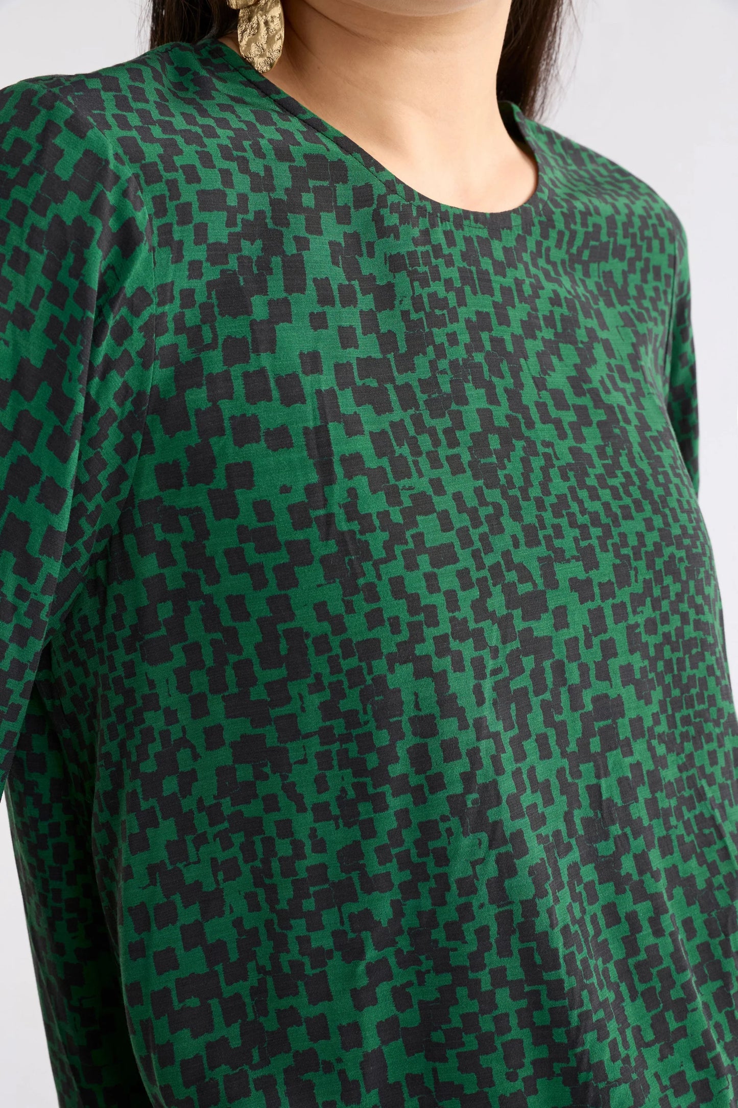 Elk Muraa Top | Green Sinda Print