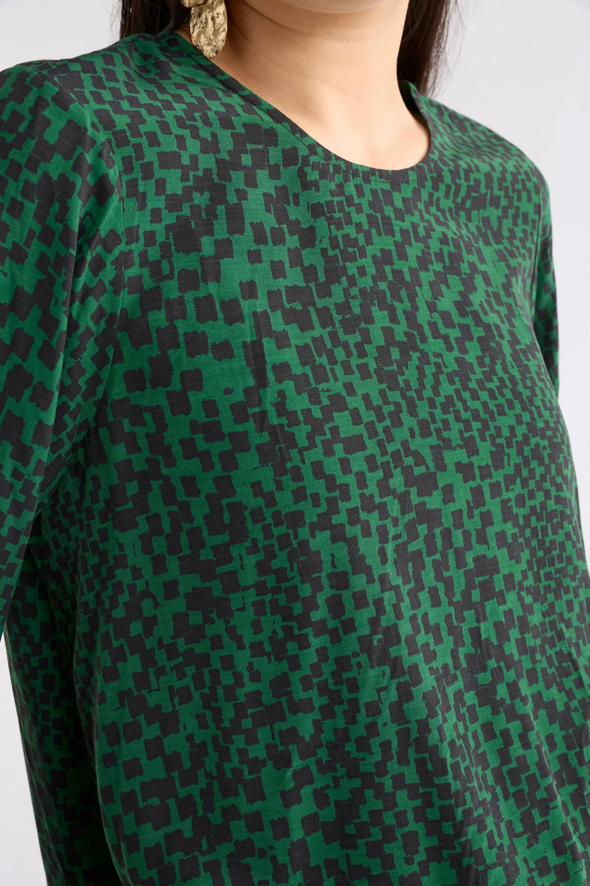 Elk Muraa Top | Green Sinda Print