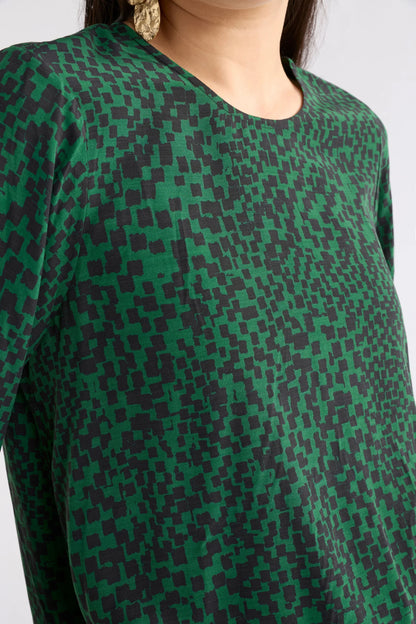 Elk Muraa Top | Green Sinda Print