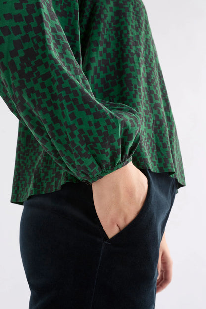 Elk Muraa Top | Green Sinda Print