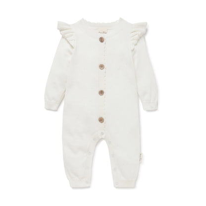 Pointelle Knit Romper | Ivory