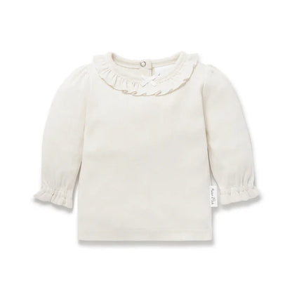 Pointelle Long Sleeve Top | Ivory