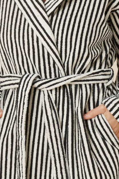 Adriana Terry Towel Robe - Black