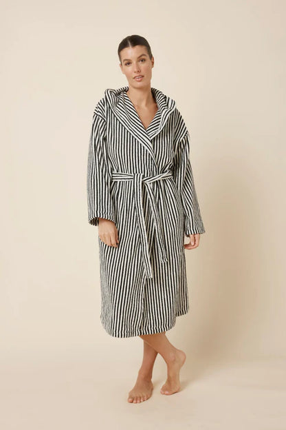 Adriana Terry Towel Robe - Black
