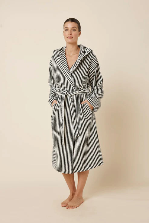 Adriana Terry Towel Robe - Black