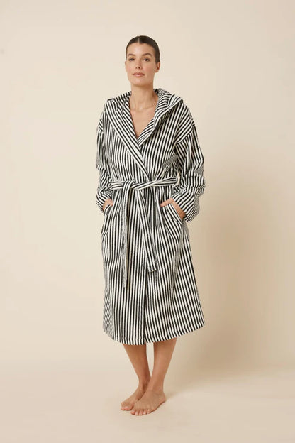 Adriana Terry Towel Robe - Black
