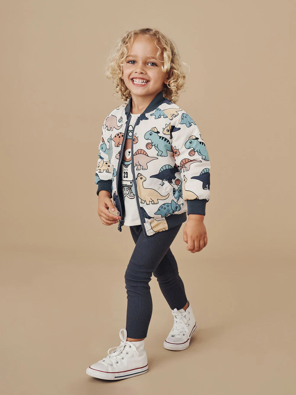 Huxbaby B-Ball Dino Reversible Bomber