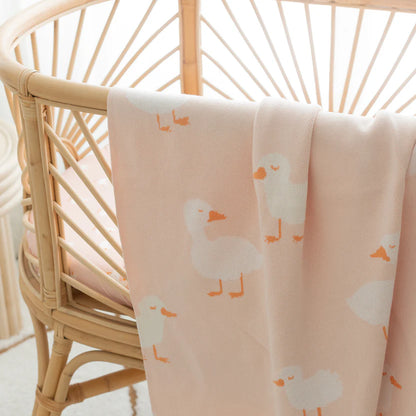 Pink Ducks Luxe Knit Blanket