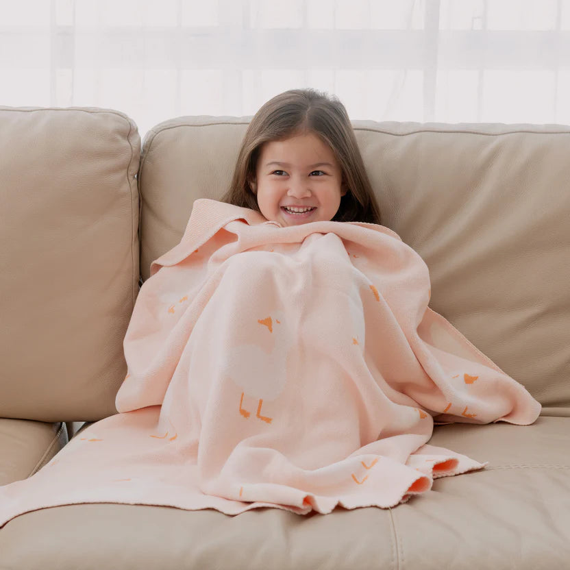 Pink Ducks Luxe Knit Blanket
