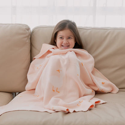 Pink Ducks Luxe Knit Blanket