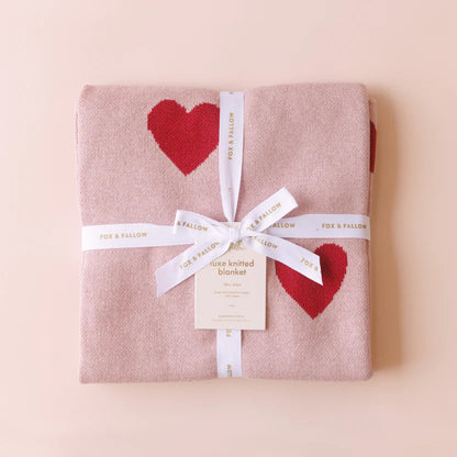 Little Hearts Luxe Knit Blanket