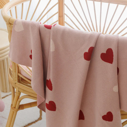 Little Hearts Luxe Knit Blanket