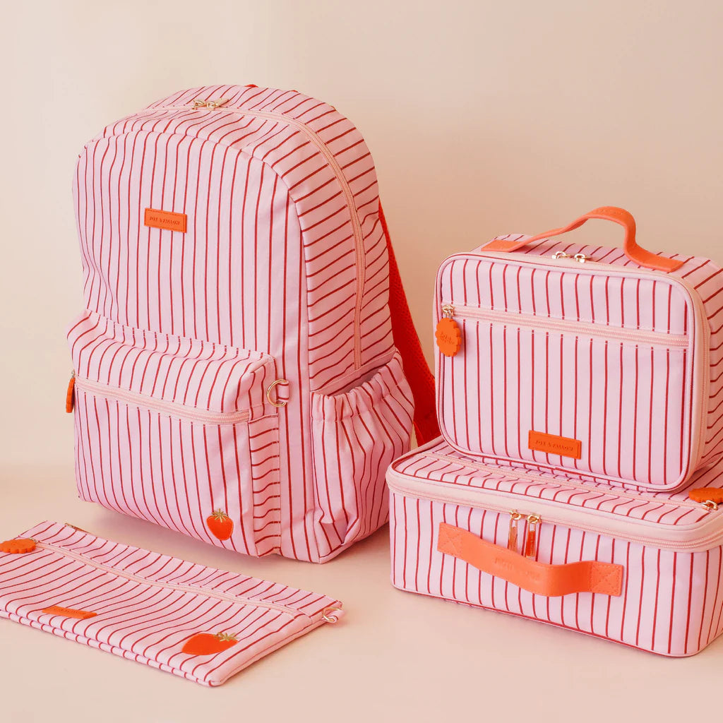 Fox & Fallow Strawberry Stripe Backpack